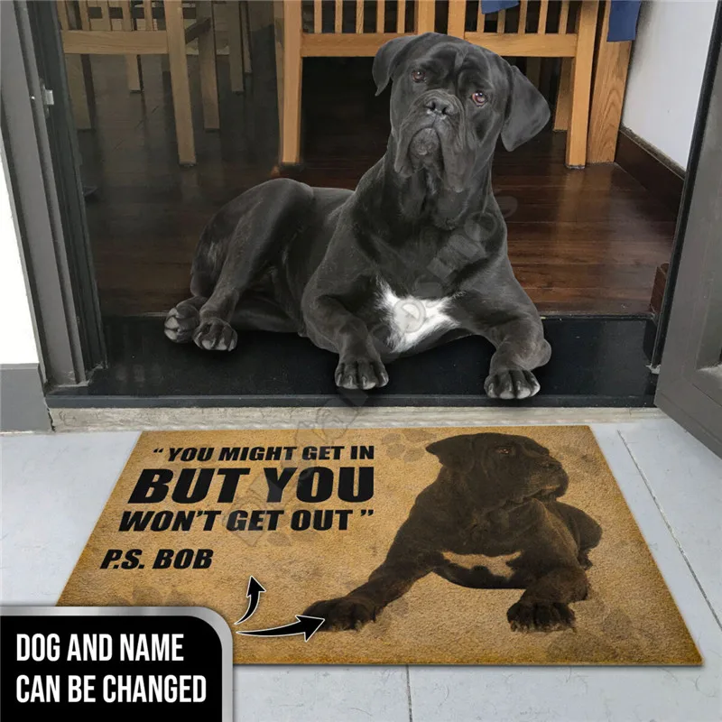 Personalized Love Cane Corso Rubber Base Doormat 3D Please Remember House Doormat Non Slip Door Floor Mats Decor Porch Doormat