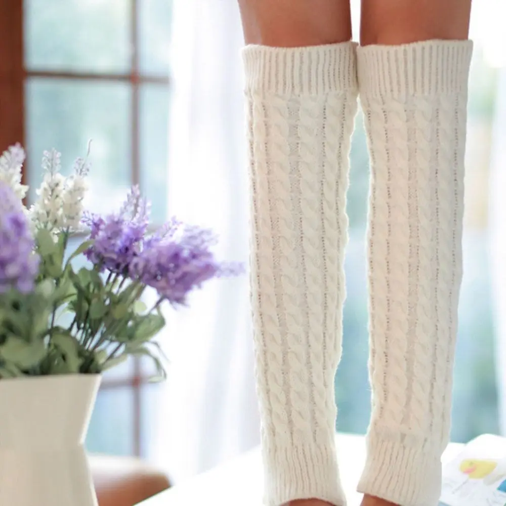 Leggings Boot Cover Long Stocking Long Crochet Knitted Sock Womens Winter Warm Socks Warmers Leg Socks Knit Cable Warm Sock view 4