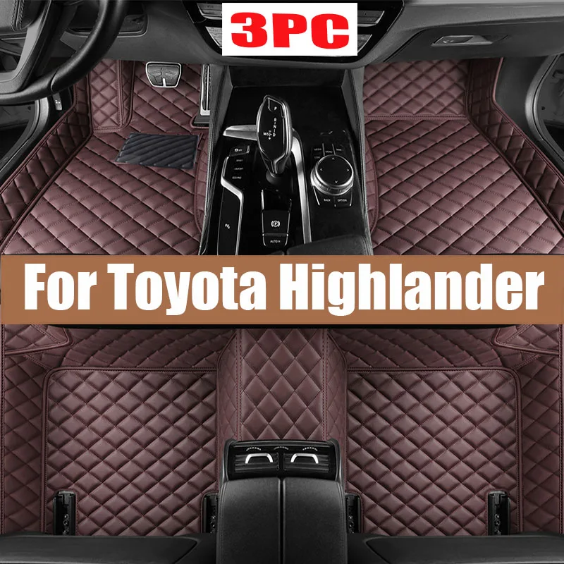 Car Floor Mats For Toyota Highlander (Hybrid/Petrol)7 Seats 2022 2023 Auto Foot Pads Auto Carpet Cover Interior Accessories