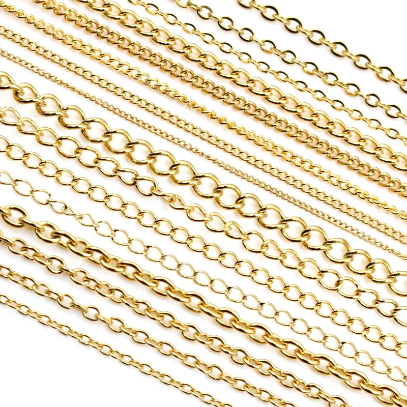5 Meters/Lot Never Fade Stainless Steel Gold Plated Necklace Chains For DIY Jewelry Findings Making Materials Handmade Supplies