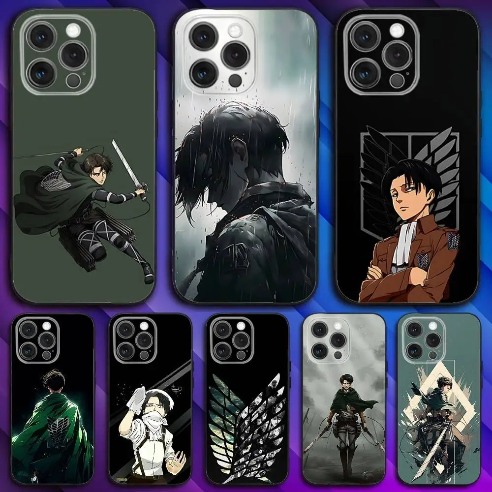 

Levi Anime A-Ackerman Phone Case For iPhone 16,15,14,13,12,11,Pro,Max,Plus,X,XS,SE4,E,Mini,Soft Black Case