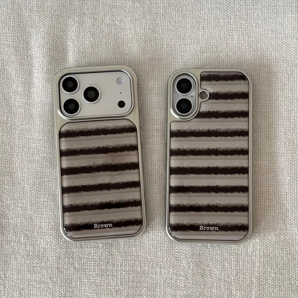 

Чехол для телефона с гальваническим покрытием из смолы в полоску цвета граффити для iPhone 17, Air 16 Pro Max 15, 14 Plus 13 12, задняя крышка