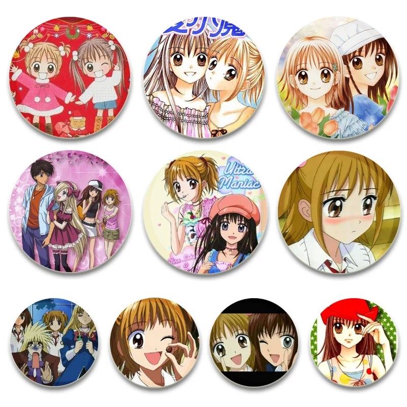 Ultra Maniac Tinplate Pins Round Cartoon Snap-in Brooches for Backpack Cothes Accessories Anime Collection Badge Handmade Gift