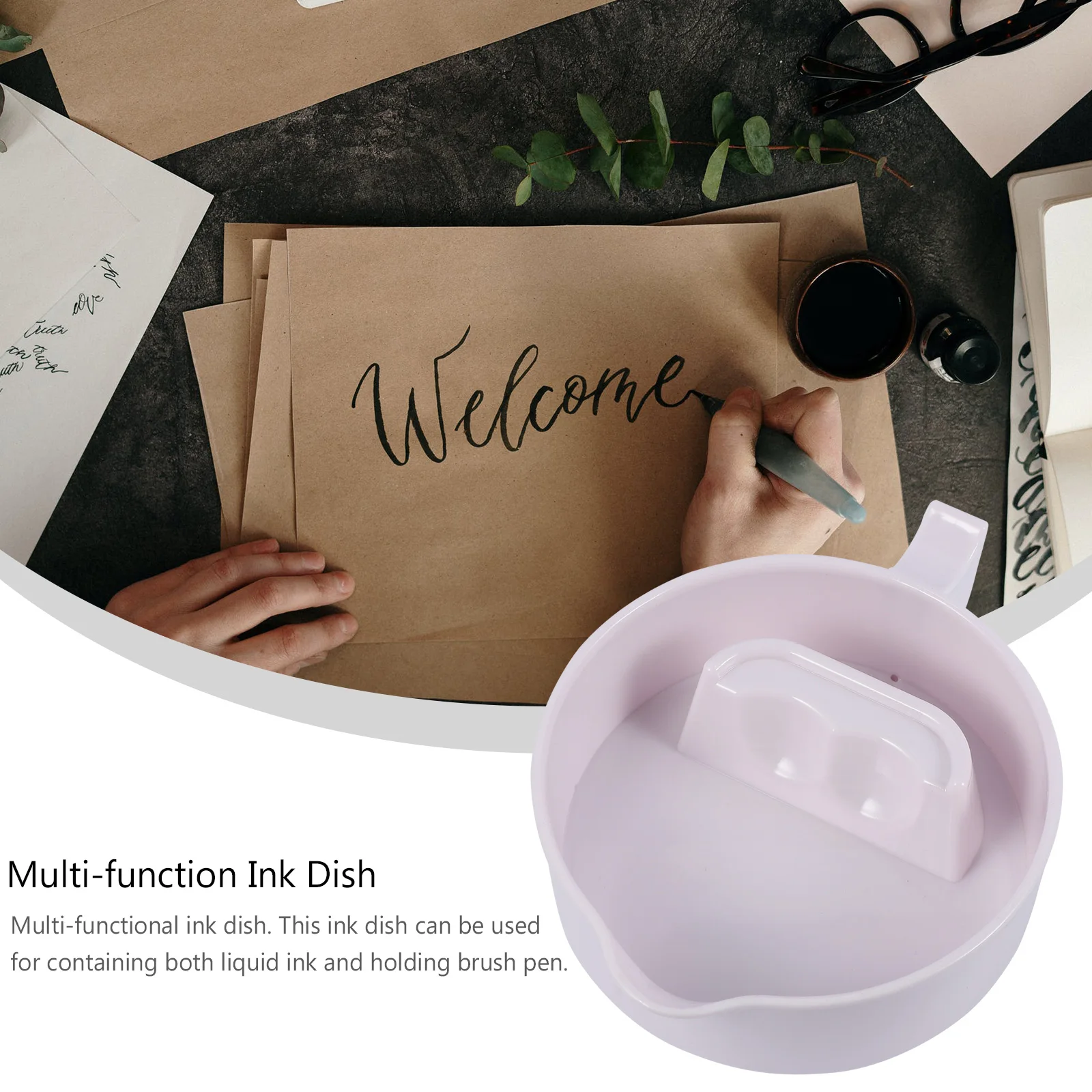طبق حبر احترافي متعدد الوظائف، نافورة حبر متينة وخفيفة الوزن وصغيرة الحجم وجميلة