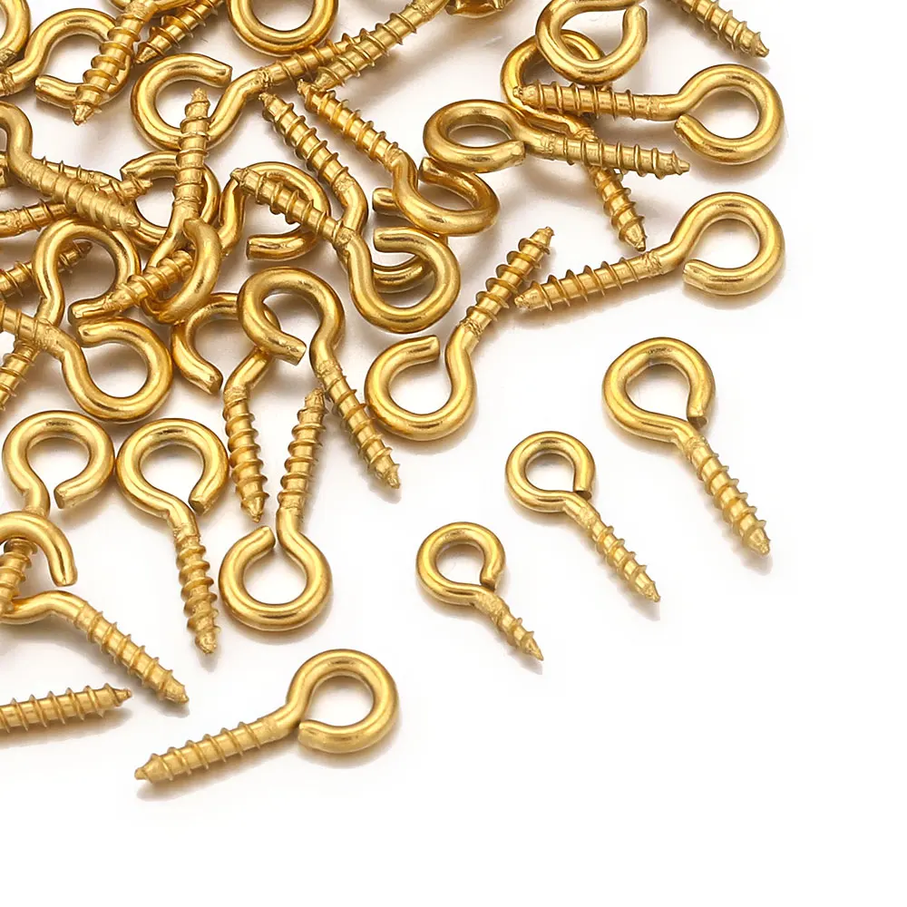 

50pcs Stainless Steel Eye Pins For Jewelry Making Screw Threaded Clasps For Jewelry Makings Small Tiny Eye Pins Accessories
