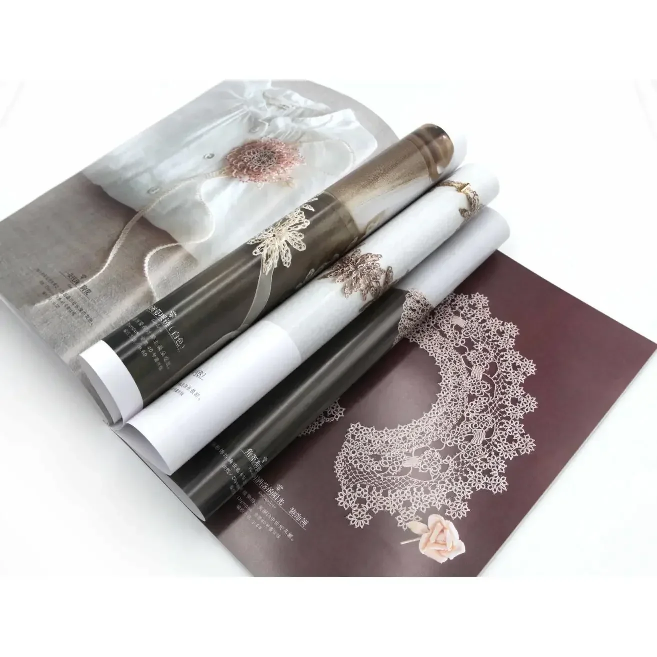 Tatting Lace Lindas obras de grande coleção Livro de tricô com ilustração de sinal trançado e livros de diagrama de passo detalhados