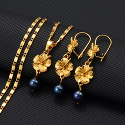 Anniyo Hawaiian Flower Jewelry sets Hawaiian Pendant Necklaces Earrings Guam Micronesia Chuuk Party & Wedding @262306