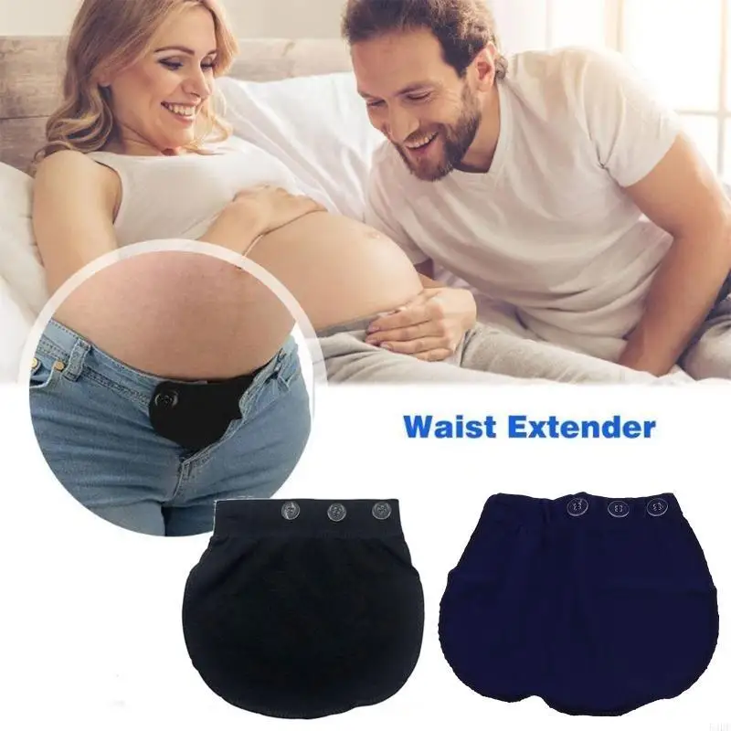 

54DF Fatty Maternity Waistband Elastic Extender Pants Belt Extension Buckle Button Pregnancy Cloth Buckle Accessories