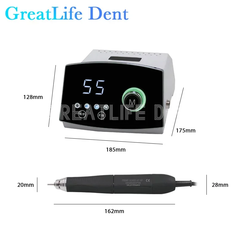 GreatLife Dent Prime Sense A7 240W 55000RPM Brushless Micro Motor Micromotor Speed Adjustable Polish Machine Jewelry Dental Lab