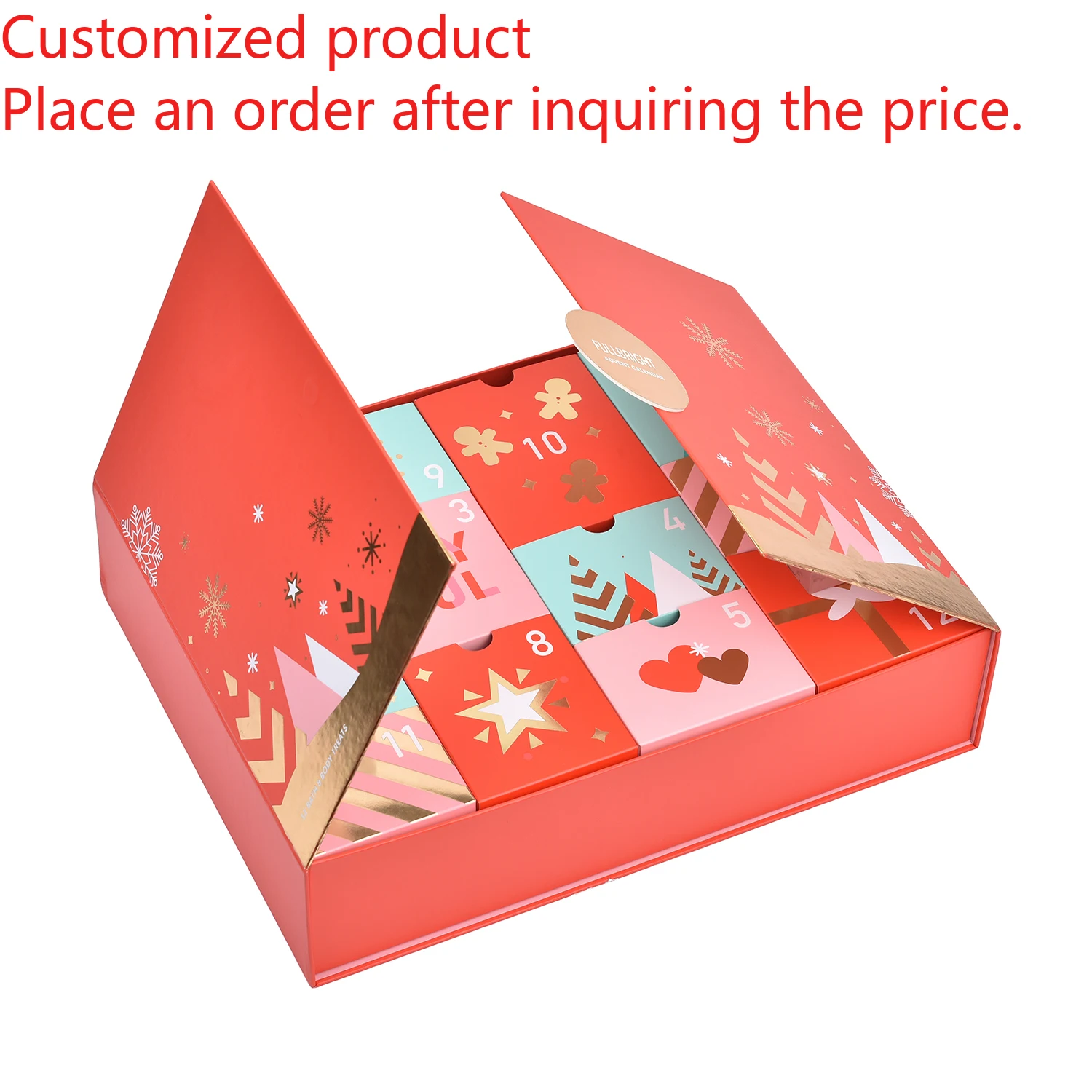

Customization.Customization.High Quality Printing Logo Hard Paper Packaging Advent Countdown Blind Mysterious Box Handmade Custo
