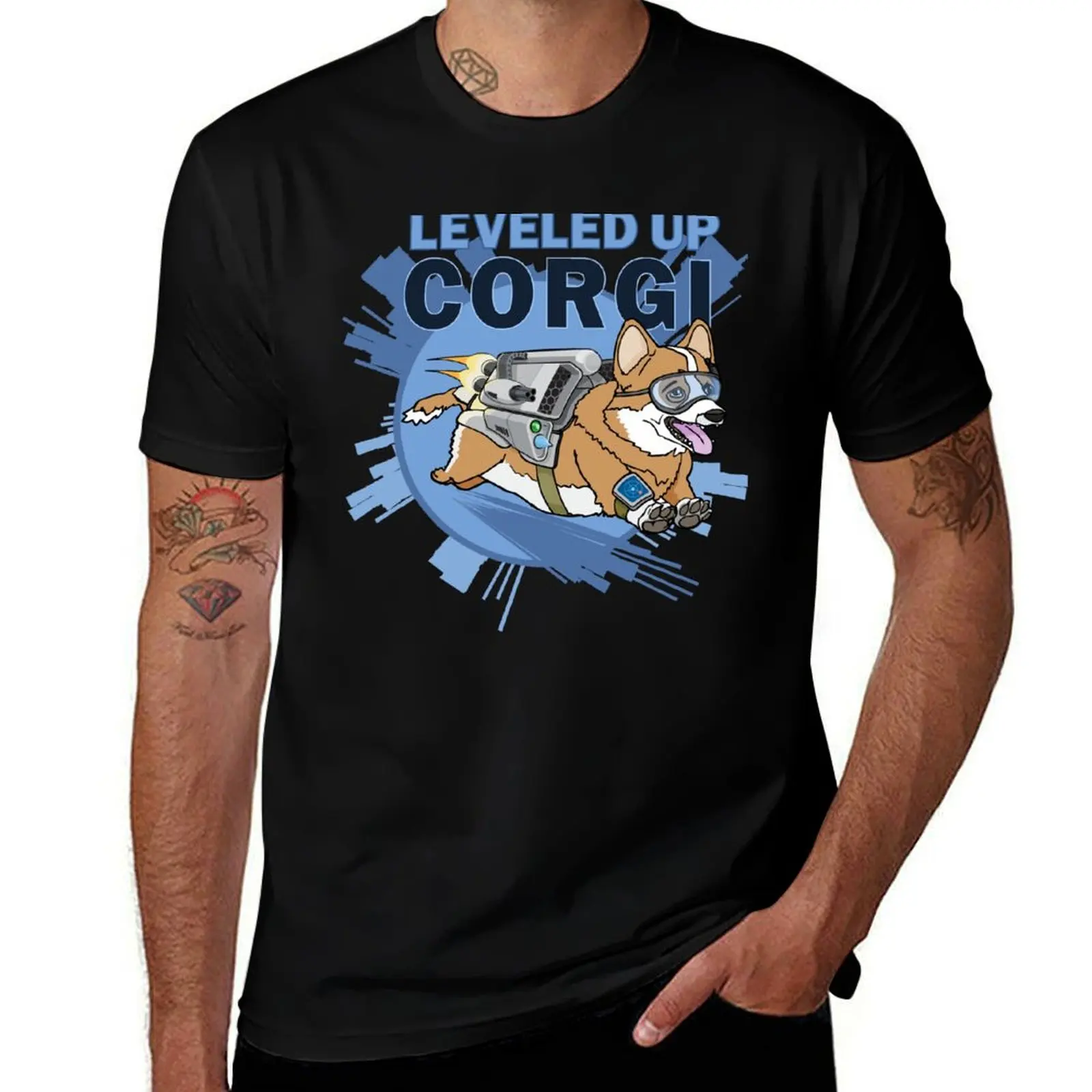 

Leveled Up Corgi T-Shirt funny shirt cotton affliction shirts tees new edition mens cotton t shirts