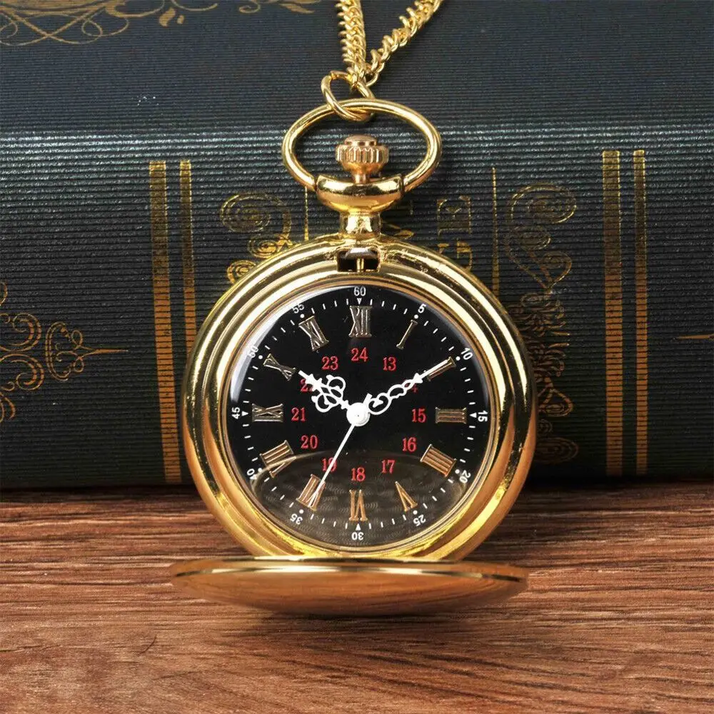 Round With Necklace Vintage Pocket Mechanical Fob Watches Pocket Watch