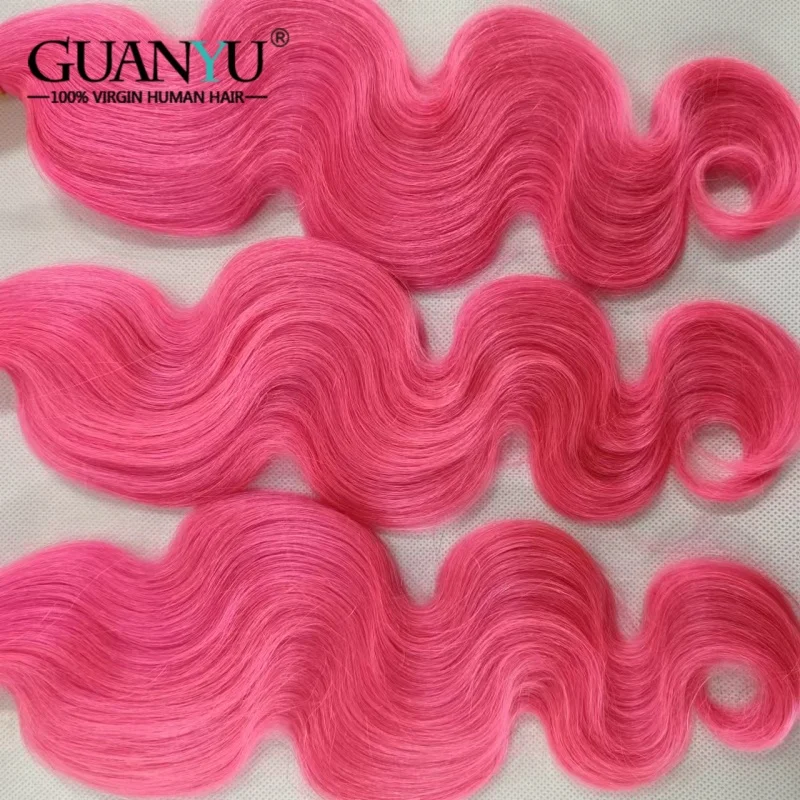 Bundles brésiliens de vague de corps rose, 100% Remy, extensions de cheveux humains, offres de trames de cheveux humains, 3/4