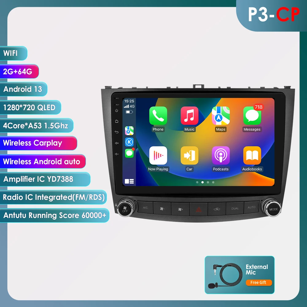 Hizpo Android 14 For Lexus IS250 200 300 350 2006-2012 Car Radio Bluetooth Touchscreen Multimedia Player Autoradio WIFI Carplay image 3