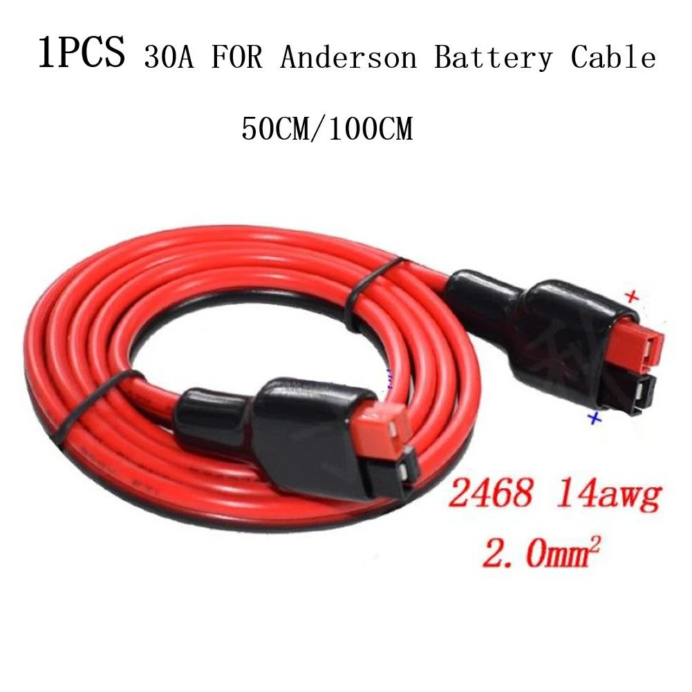 

Connector Cable Kit For-Anderson Cord Adapter 50cm/100cm 14AWG Wire For Power Supplies Electric Vehicles Rechargeable Battery