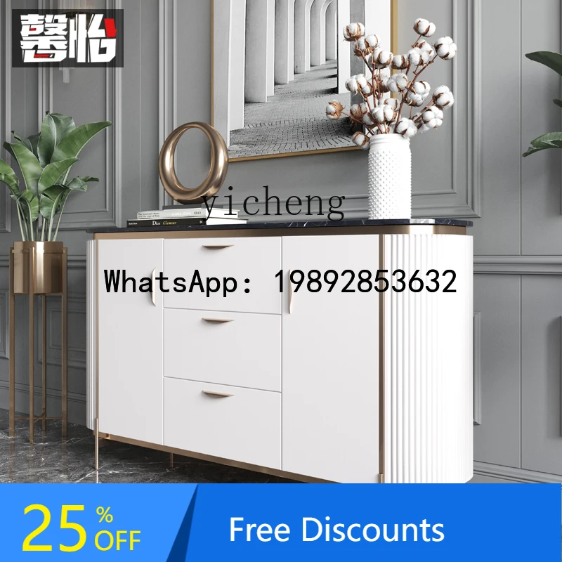 

light luxury dining side cabinet modern simple marble living room storage wall locker
