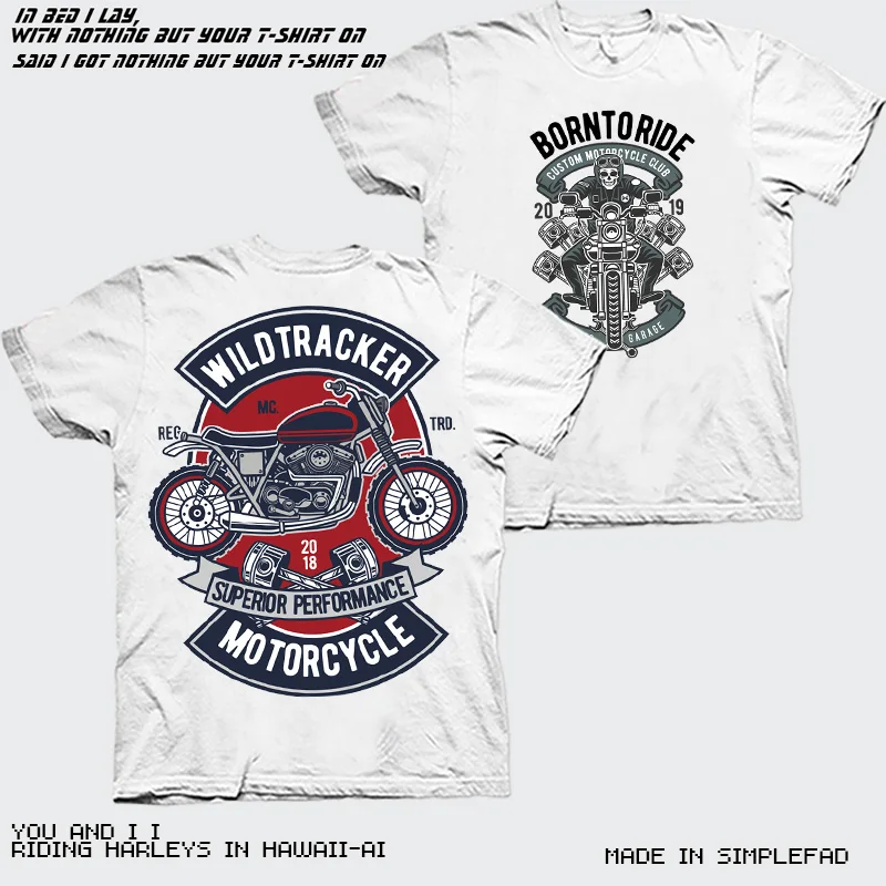 

Rock Metal Motorcycle Skull Biker Punk T-Shirt Printed Short Sleeve Heavy Cotton Men