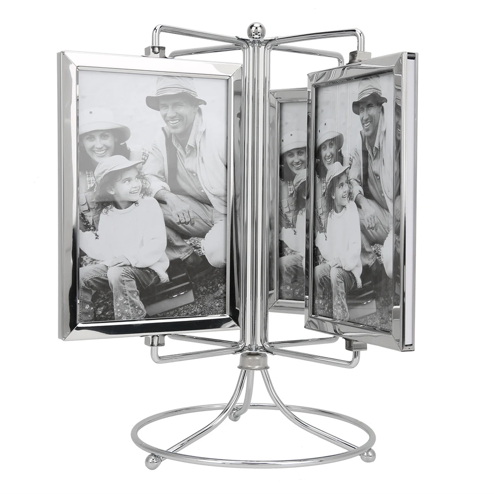 Metal Home Rotating Photo Picture Frame Restaurant Rotating Menu Frame For 4x6in Photo