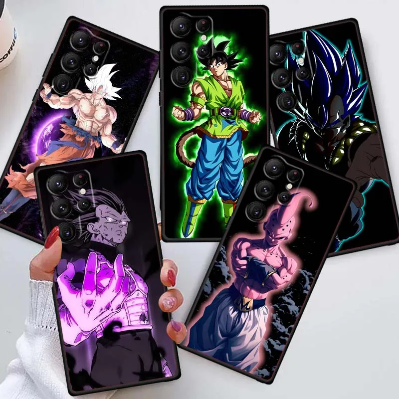 

Dragon Ball Goku combat stance For Samsung Galaxy S26 S25 S24 S23 S22 S21 S20 Ultra Plus FE 5G Black Soft TPU Shell
