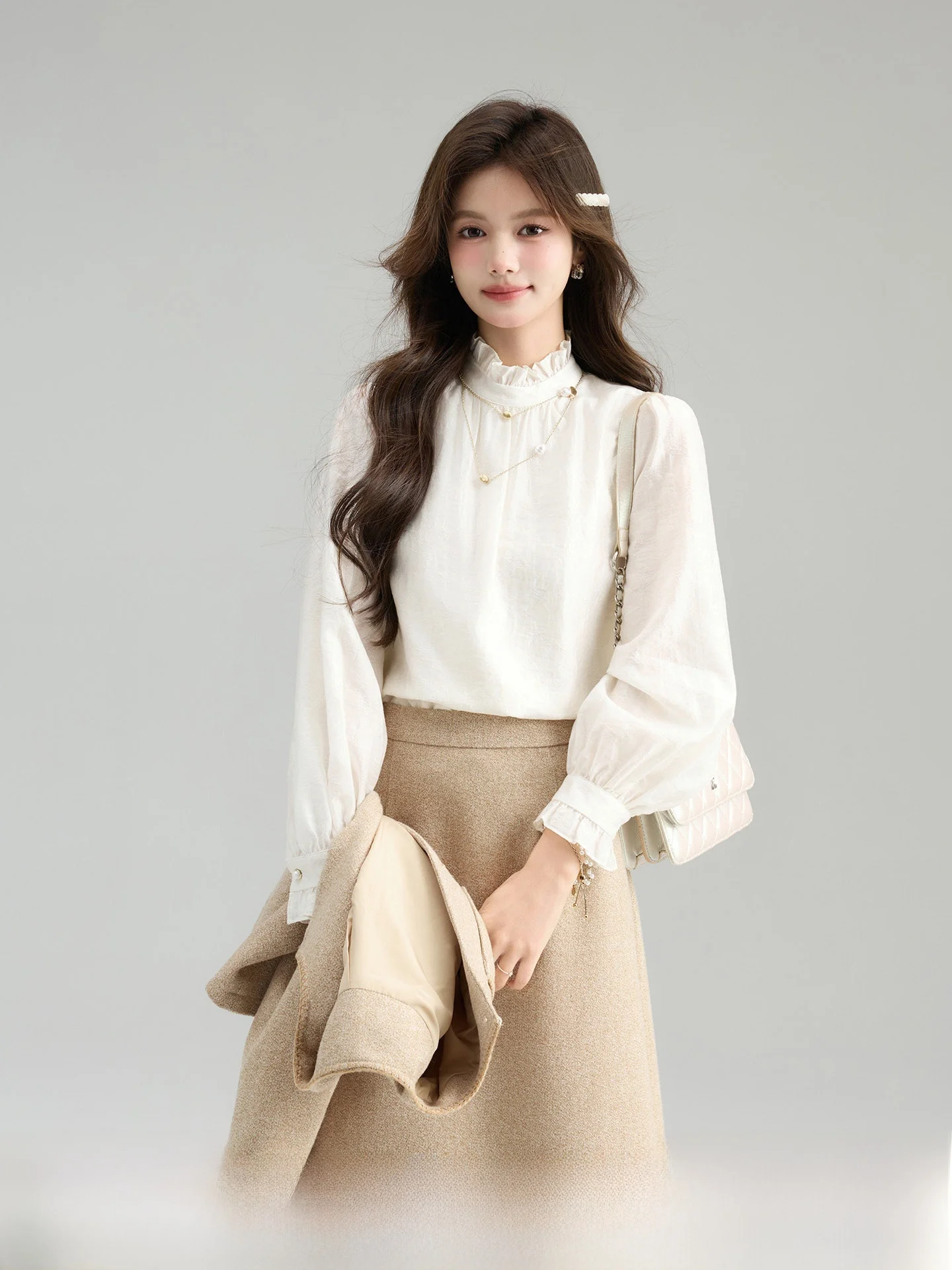 

Ele High Collar Long Sve irt Women's Commute Faion Casual Breathable Comfortable Spring New Arrival irt