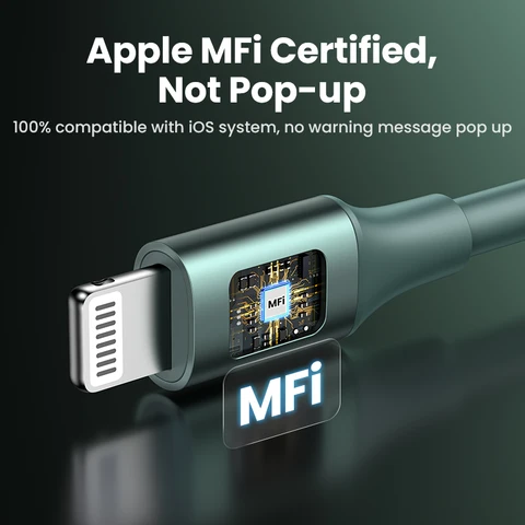 UGREEN MFi USB C к Lightning Кабель 20W для Быстрой Зарядки iPhone и iPad — фото товара