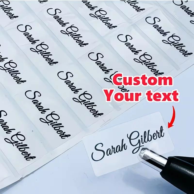 Personalized Custom Transparent Stickers Add Your Own Text PVC Stickers Customized Name Labels PVC Logo Stickers Custom Cutting