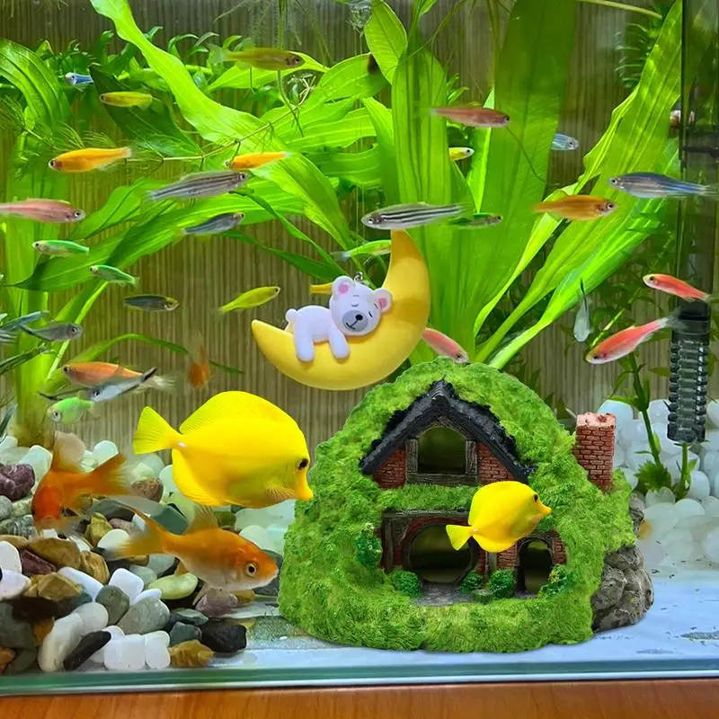 Cachette de poisson en résine précieuse pour la décoration d'aquarium, petit décor de diversification, maison Betta