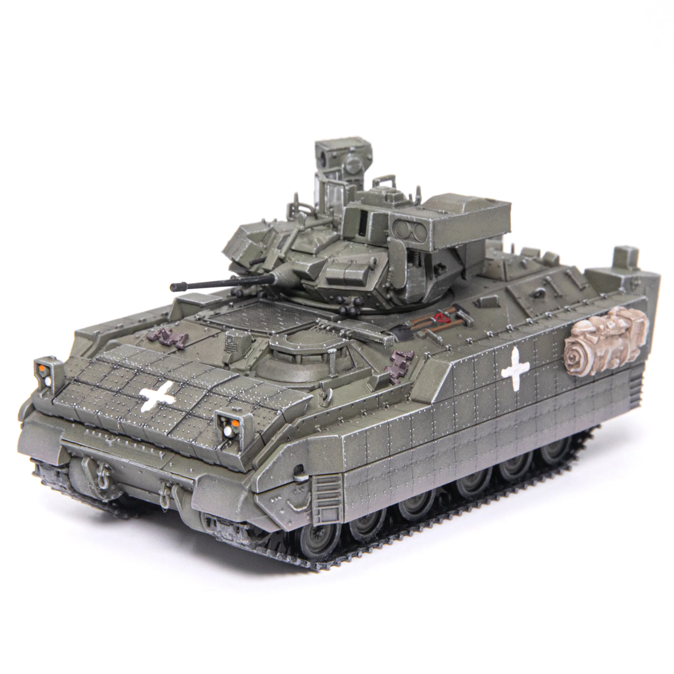 1: 72 AS Ukrainian M2 Bradley armored vehicle model (rear compartment door can be opened) static finished model