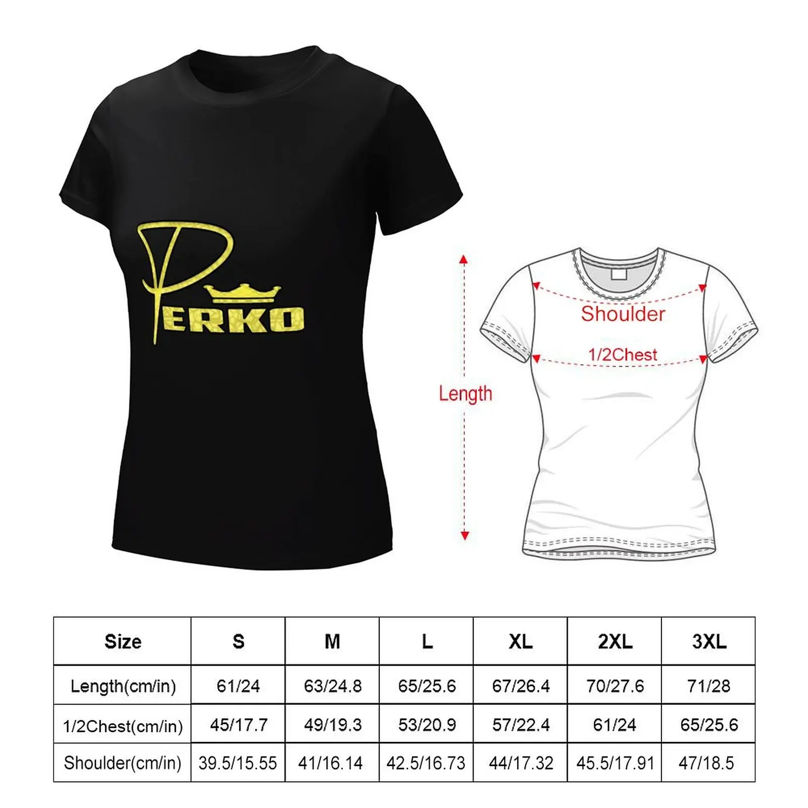 perko percko T-Shirt graphics cute tops oversized tops for Women