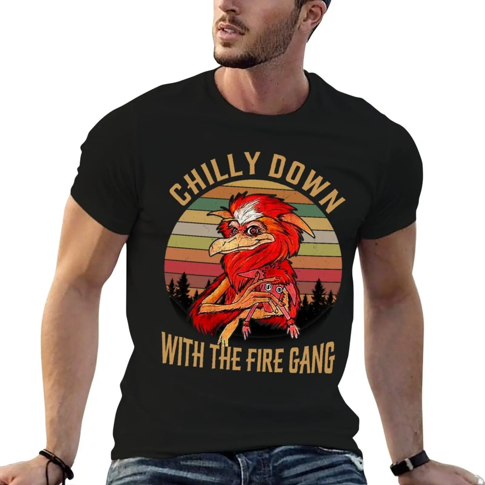

Chilly Down with The Fire Gang T-Shirt man t shirt graphic man t shirts high quality luxury brand T-Shirt