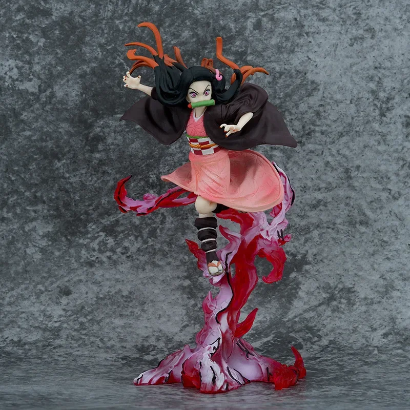 Demon Slayer Anime Action Figure, Kamado Nezuko, Boneca Personagem dos desenhos animados, Modelo PVC, Decoração Desktop, Brinquedos Estátua Colecionáveis, 23cm