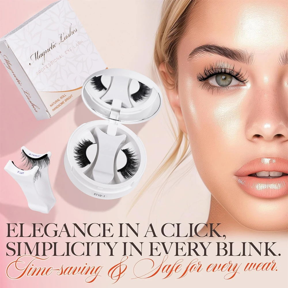 مجموعة رموش مغناطيسية مع رموش سميكة مدمجة لتجعيد الرموش على الطراز الأوروبي والأمريكي، مجموعة رموش مغناطيسية قابلة لإعادة الاستخدام #6