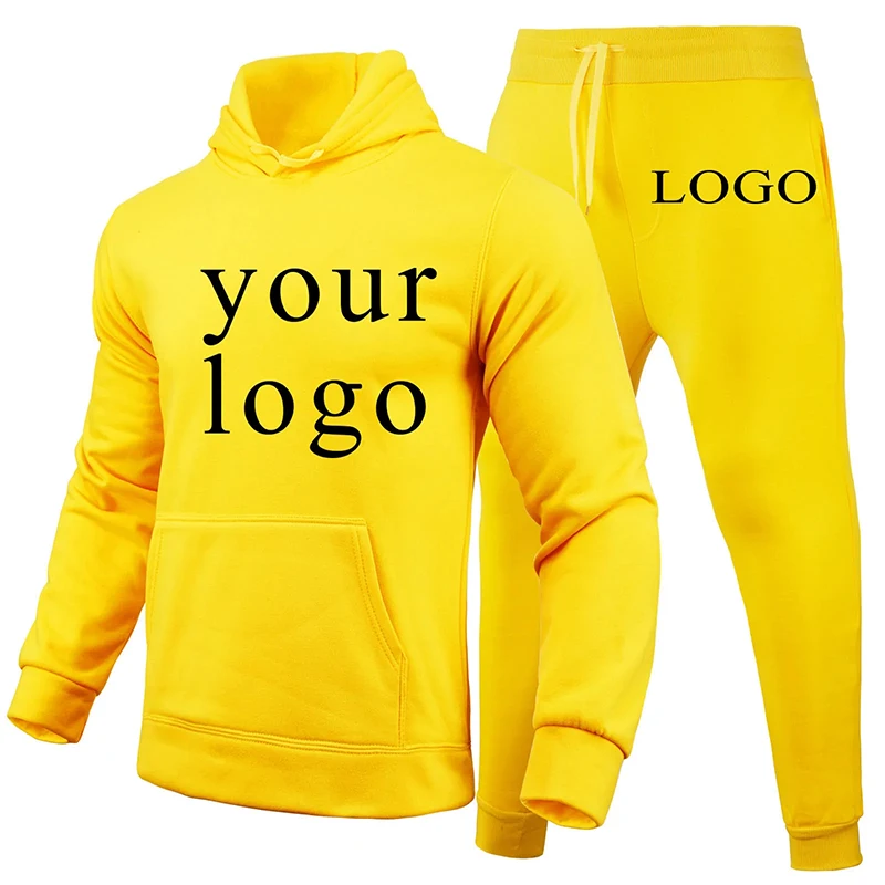 Your Own Design Brand Logo/Picture Personalized Custom Anywhere Men Women DIY Hoodies and pants set Fashion New