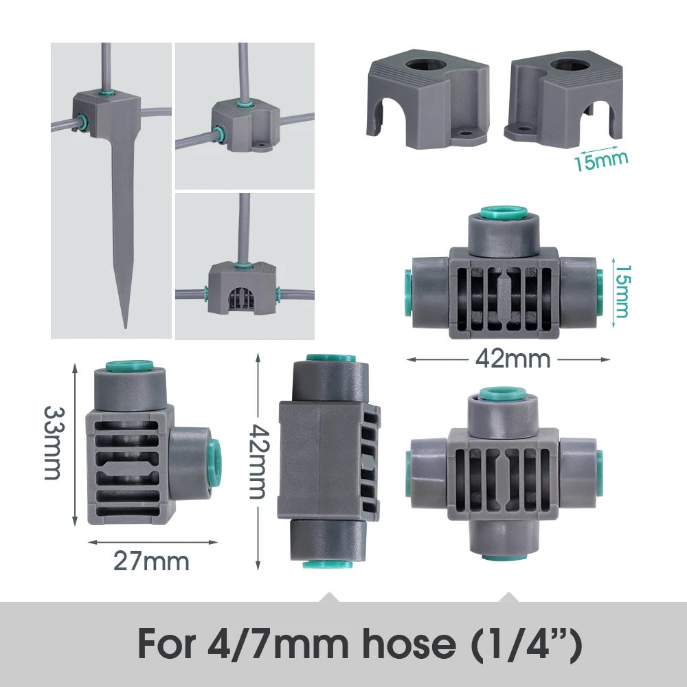 20/30/50CM Misting System Extension Brass Nozzle 360° Free-bend Irrigation Cooling Humidification Sprayer Connecter 1/4\