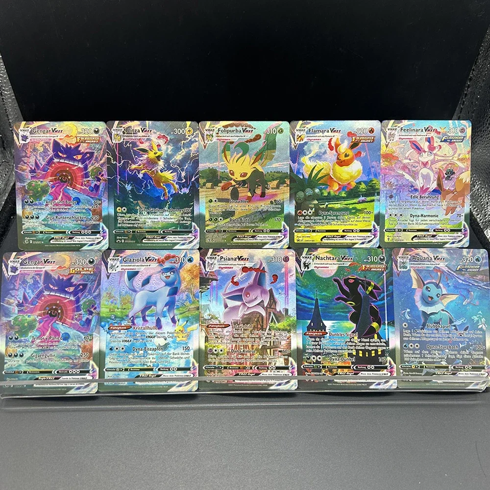 

Аниме PTCG TCG Коллекционная карта German Blitza Gengar Vmax E 271/264 Regla Vmax Альтернативная художественная фольгированная карта Рождественский подарок игрушки