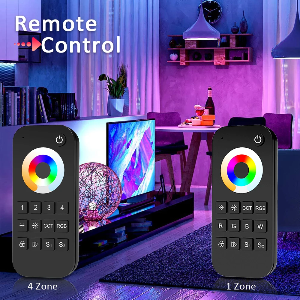 Imagem -05 - Smart Life Controlador Wi-fi Trabalhar com Alexa Google Assistente Led Dimmer Wt5 Tuya 5in Rgb Cct Rgbw Rgbcct 12v 24v 15a