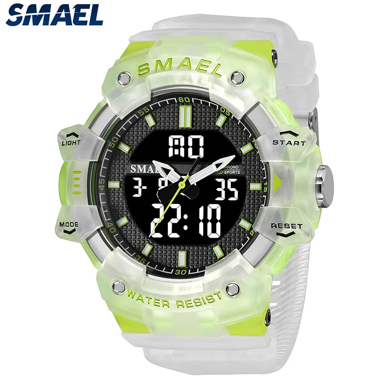 

Sport Watch Waterproof SAMEL Quartz Wristwatches Stopwatch Back Light LED Digital Alarm Clock 8080 Mens Watches White Clocks