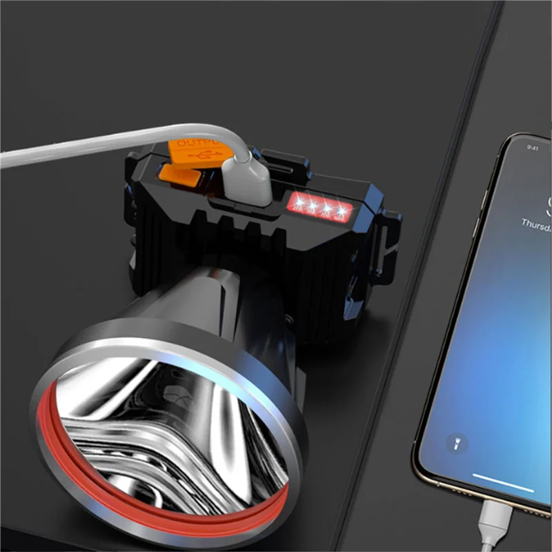 

LICE-2X High Power LED Head Light Lamp Super Bright Adult USB Headlight Spotlight Outdoor Light Flashlight Portable