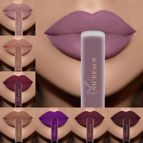 Imagen 2 del producto Niceface lipstick 25 colores impermeable mate lipstick líquido lipstick impermeable cosmético duradero lipstick cosmético