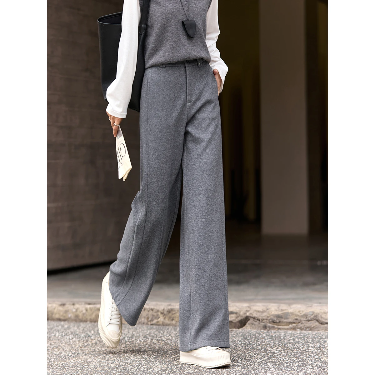 VIMLY سراويل نسائية طويلة شتوية 2025 متعددة الاستخدامات بسحّاب متين سراويل رياضية واسعة الساق ملابس نسائية فضفاضة غير رسمية A3232