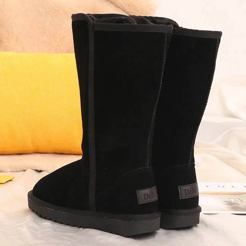 Women Classic Ladies Girls Winter Snow Boots 2024 Waterproof Warm Genuine Leather Fur Australia Plus Velvet Knee High Winter