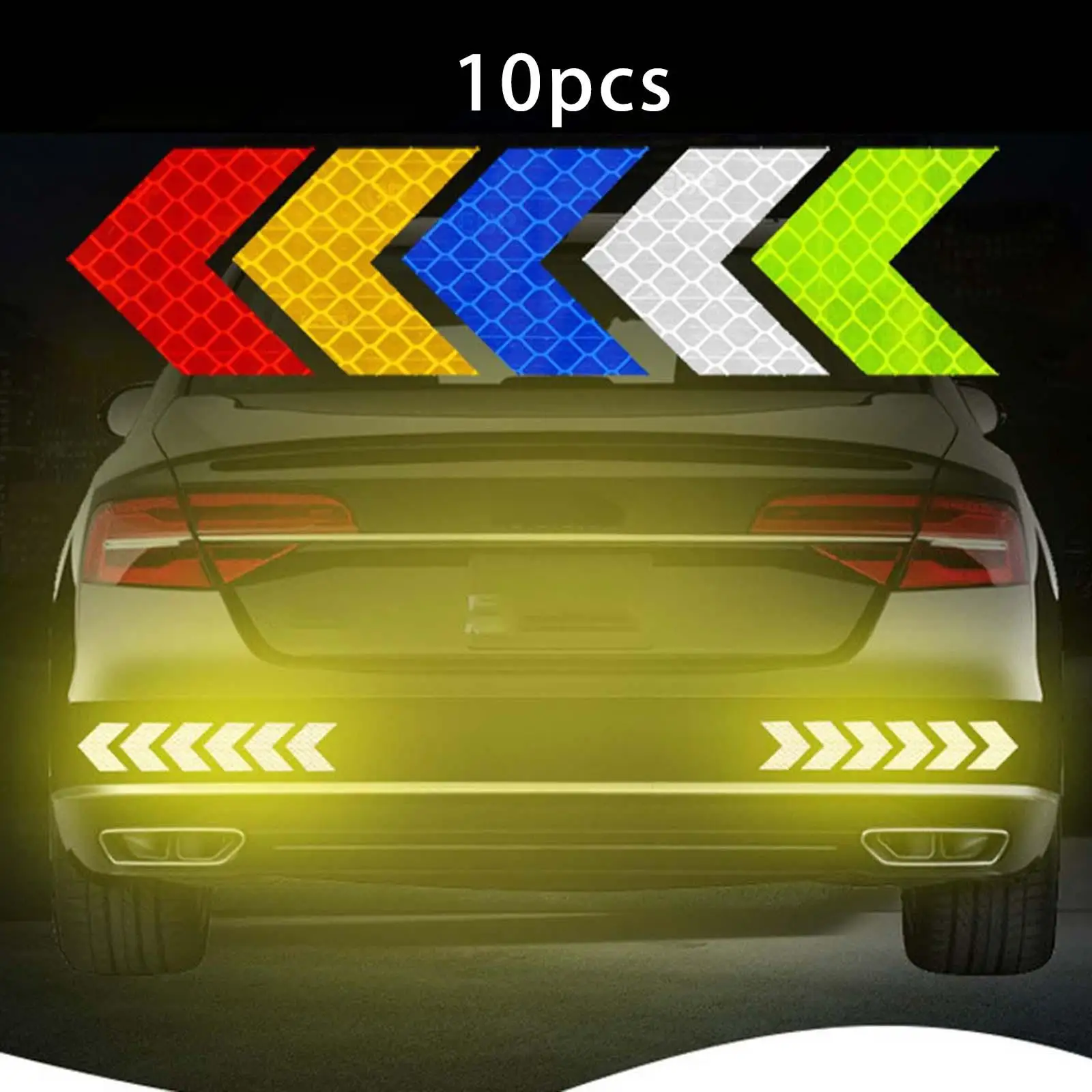 10 Pieces Universal Reflective Stickers Decoration for Motorcycle