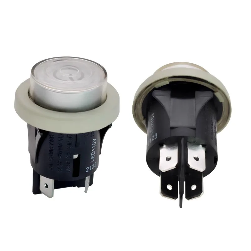 RL5 Circular button switch with light self-locking four-pin button waterproof switch 16A