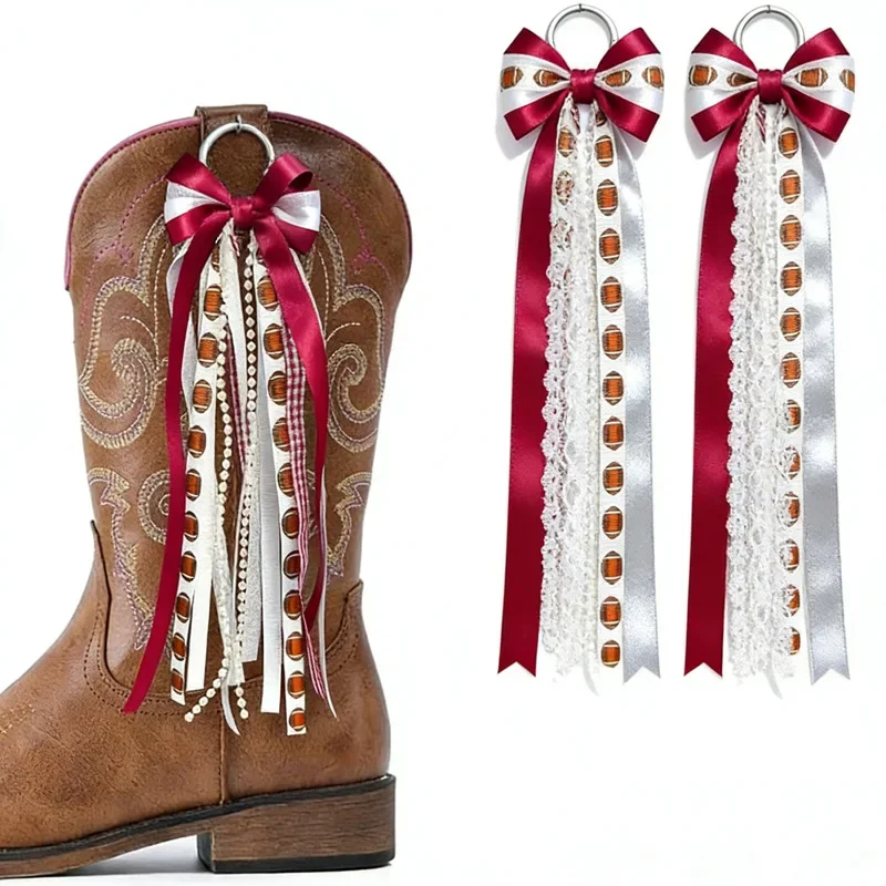 

Ding boots ribbon bows western cowboy boots pendant decorative tassel shoe accessories school