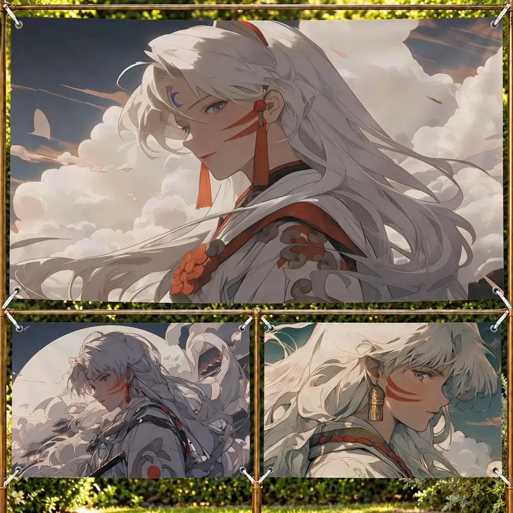 Inuyasha Sesshōmaru Flags Decorative Wall Hanging Banner Bedroom Dorm Music Room Garden Party