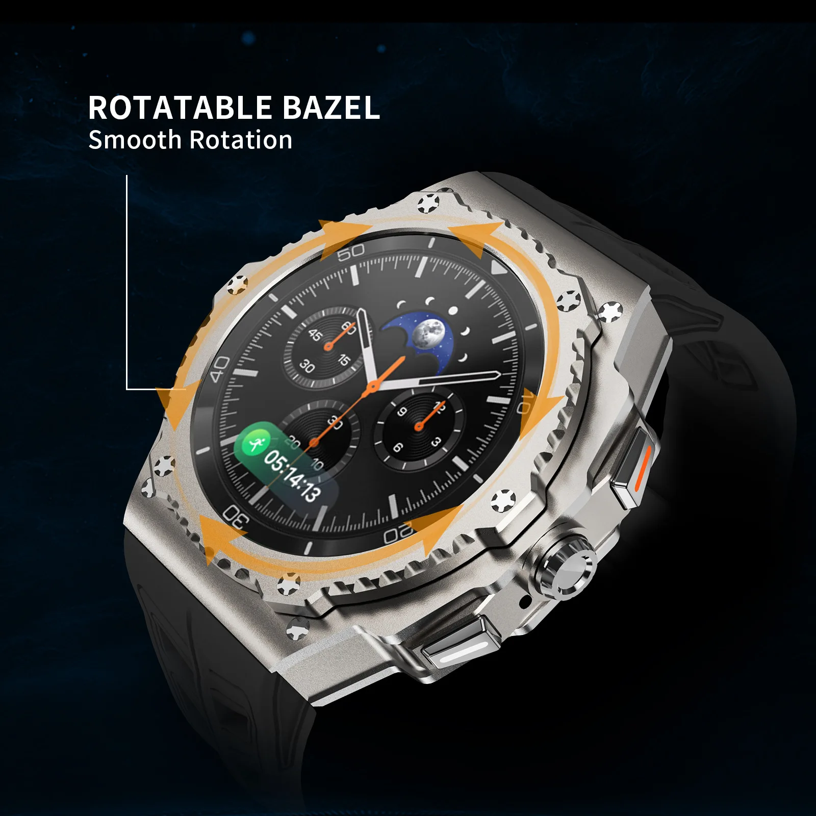 삼성 워치 8 44mm용 고급 개조 키트, 삼성 워치 8 클래식 46mm용 메탈 케이스 및 고무 밴드, 개조 키트 액세서리