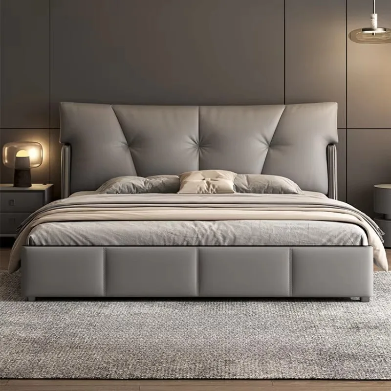 Bedroom Wooden Bed Frame Double Modern Luxury Princess Sleeping Bed Frame Nordic Comfortable Camas De Casal Trendy Furniture