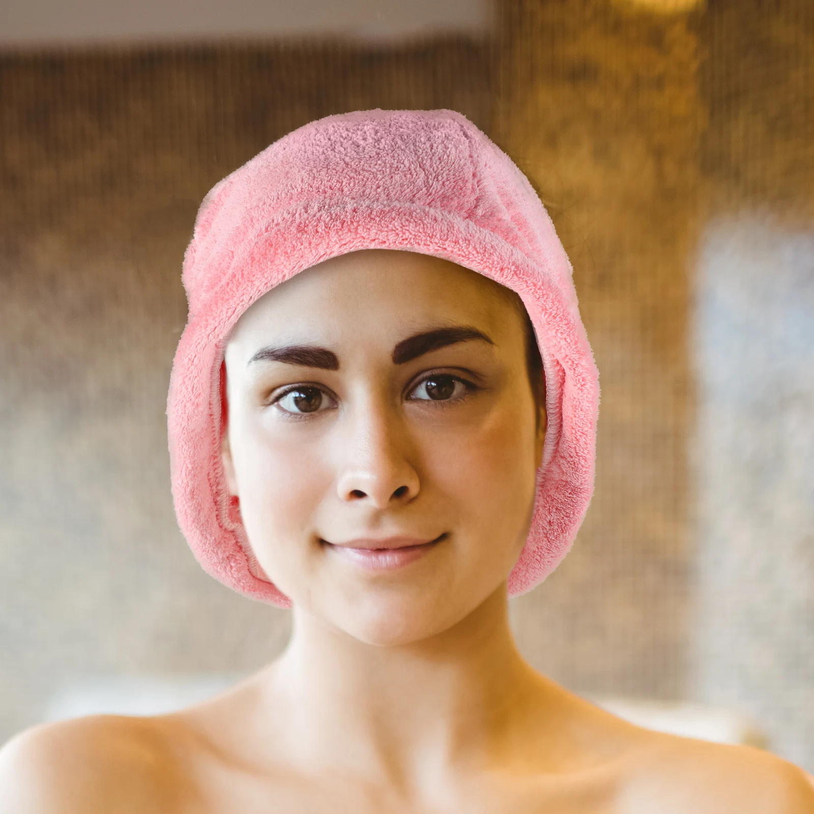 

Hat Polyester Shower Bath Spa Hair Protector Women Gifts for Men Women Sauna Russian Sauna Cap Steamer Cap