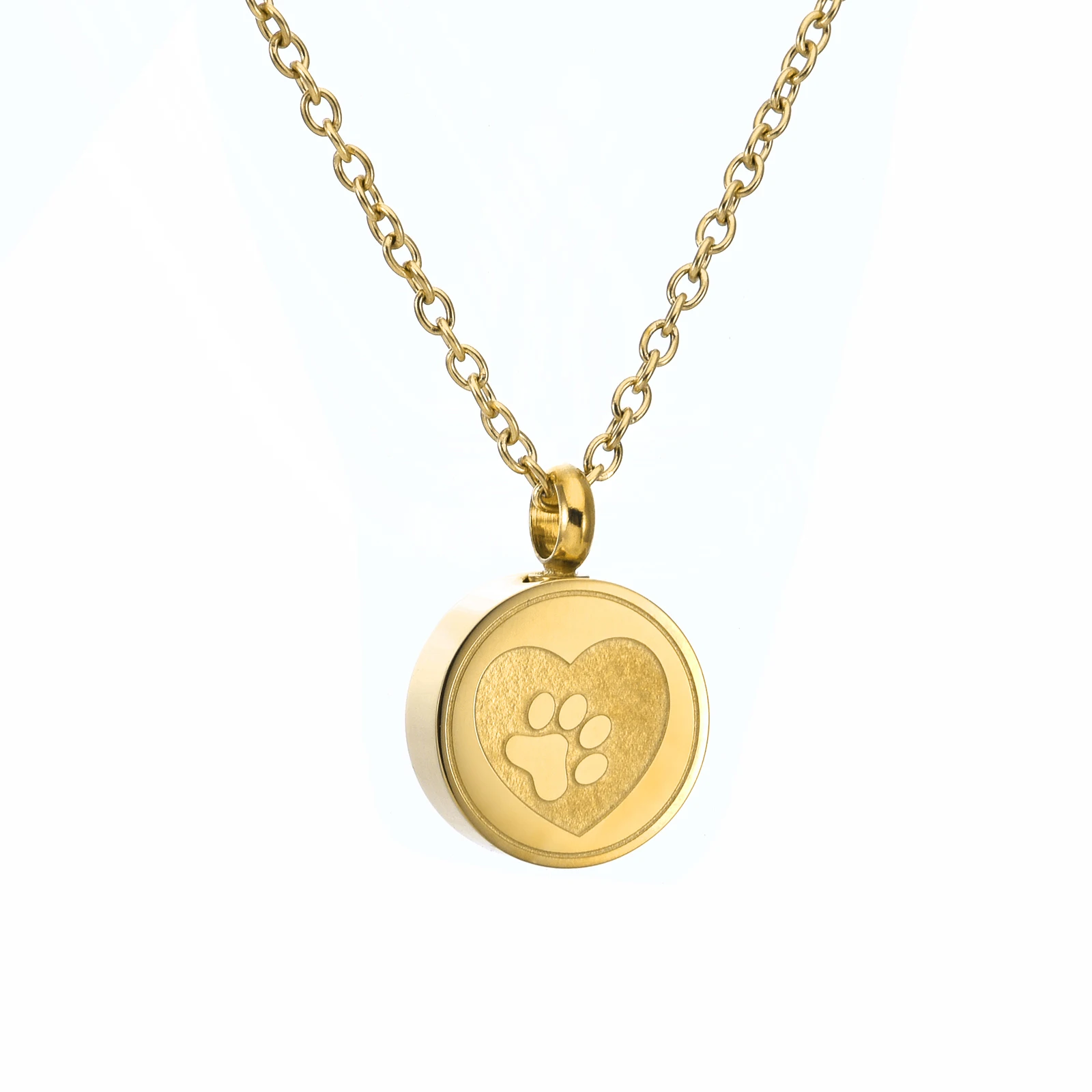 Feuerbestattungs-Halskette aus Edelstahl – runder Gedenkanhänger, Andenken-Urnen-Schmuck für Asche, Geschenk für Haustiere und menschliche Erinnerung – Detail 5
