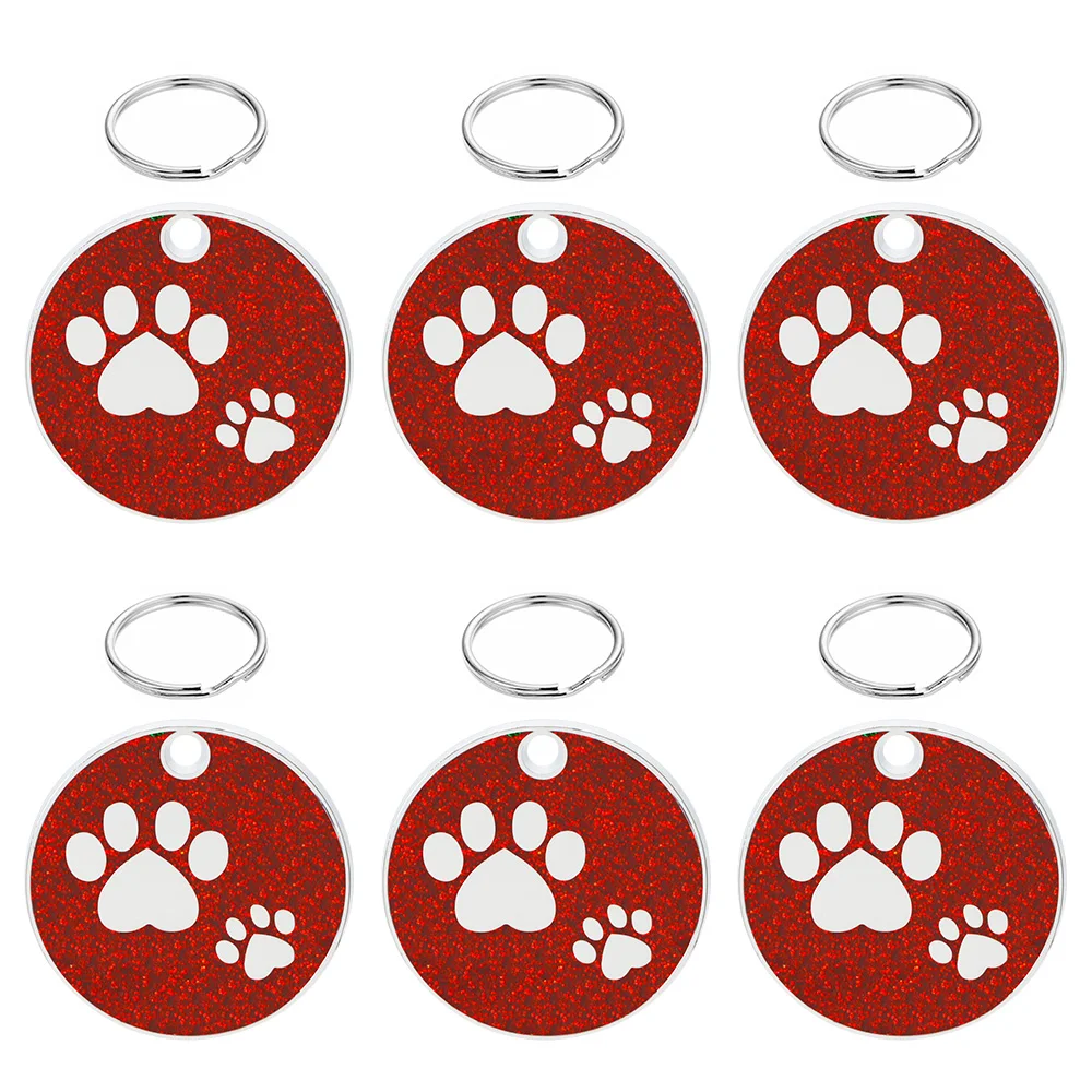 Imagem -06 - Brilhante Tag do Cão Colar Pingentes Personalizado Pet id Tag Gravado Nome Número Endereço Colar Metalpuppy Gato Pescoço Atacado 100 Peças